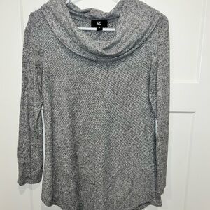 Iz Byer Heather Gray Cowl Neck Sweater